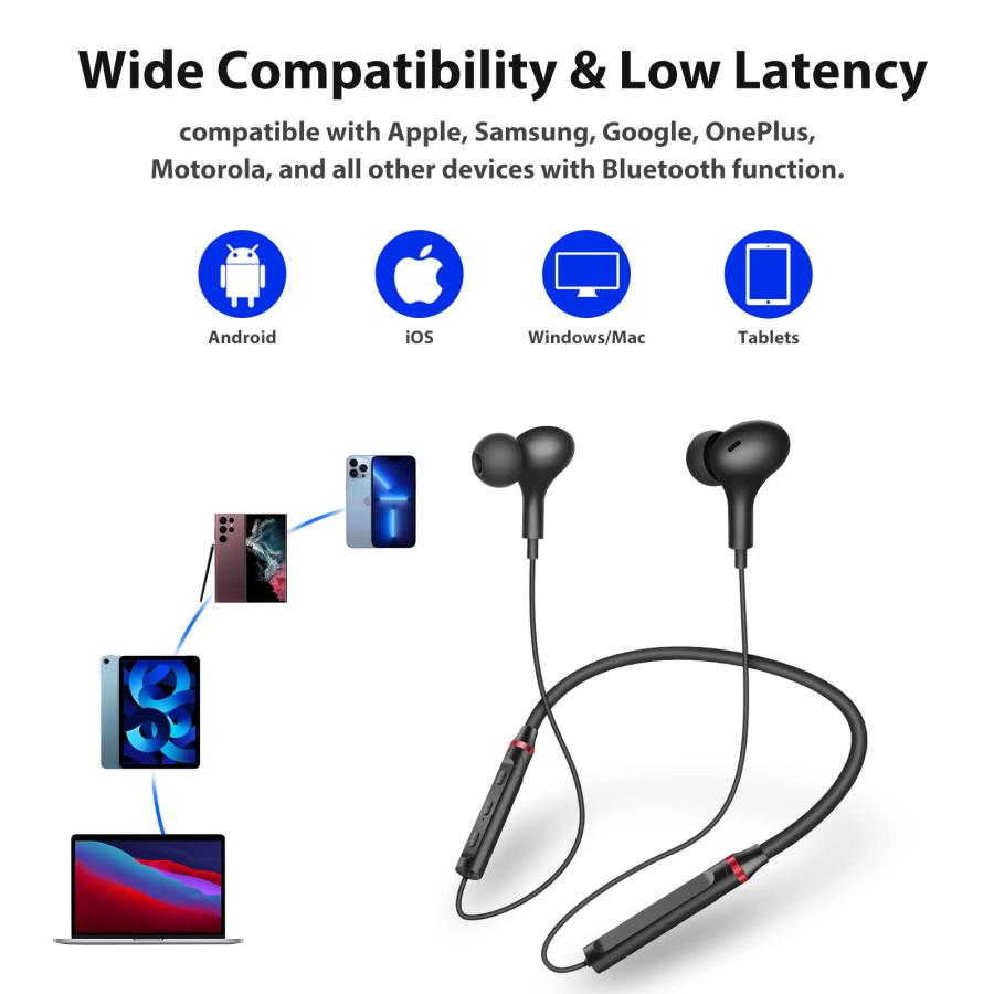 【激安アウトレット!】 Wireless Earbuds Bluetooth Headphone NeckBand Earphones for Samsung A53 A54 S23 FE S22 S21 Z Flip Fold 5 4 3 for iPhone 13 Pro Max 15 14 Plus Google P