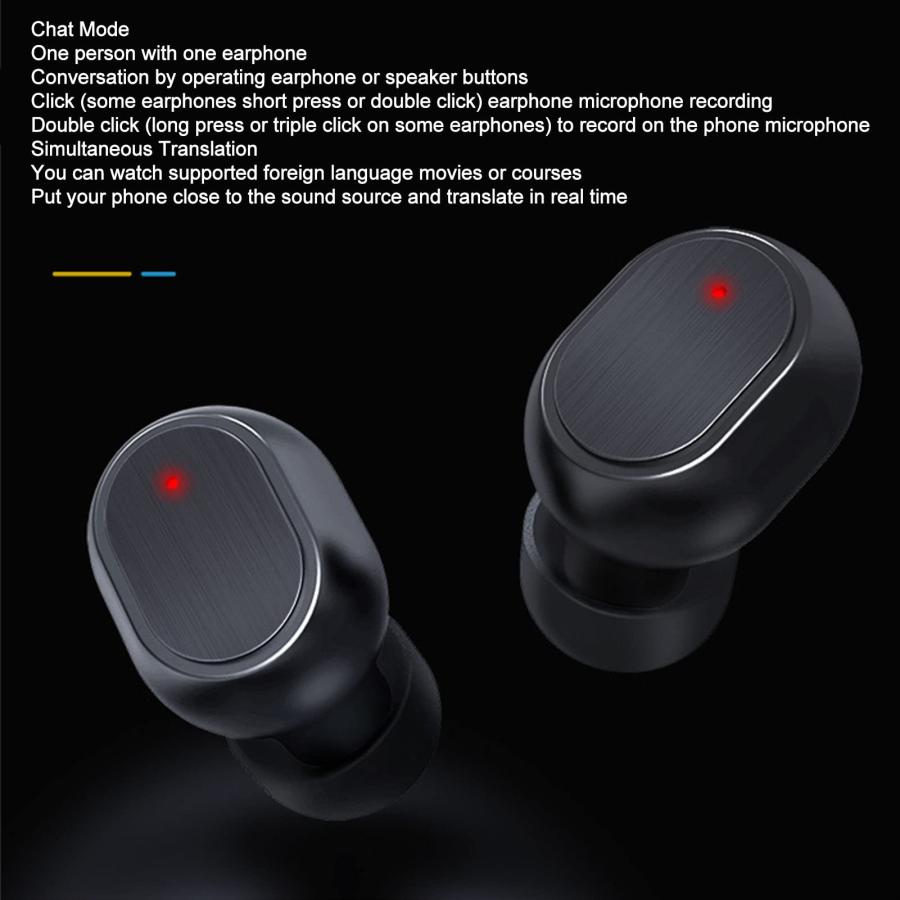 ショッピング公式店 2022 New J4 Language Translator Earbuds， 84 Languages Supports Real Time Voice Language Translation， True Wireless Earbuds for Music and Call(Black)