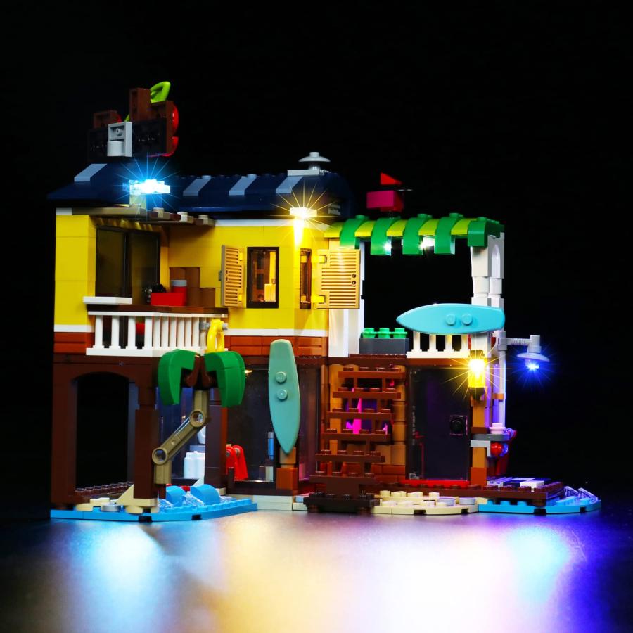 ウェブアウトレットア JANWAALY LED照明キット レゴ クリエイター 3イン1 サーファー ビーチハウス 31118 ビルディングキット - ライトのみ - 装飾LEDライトキット ビルディングブロッ