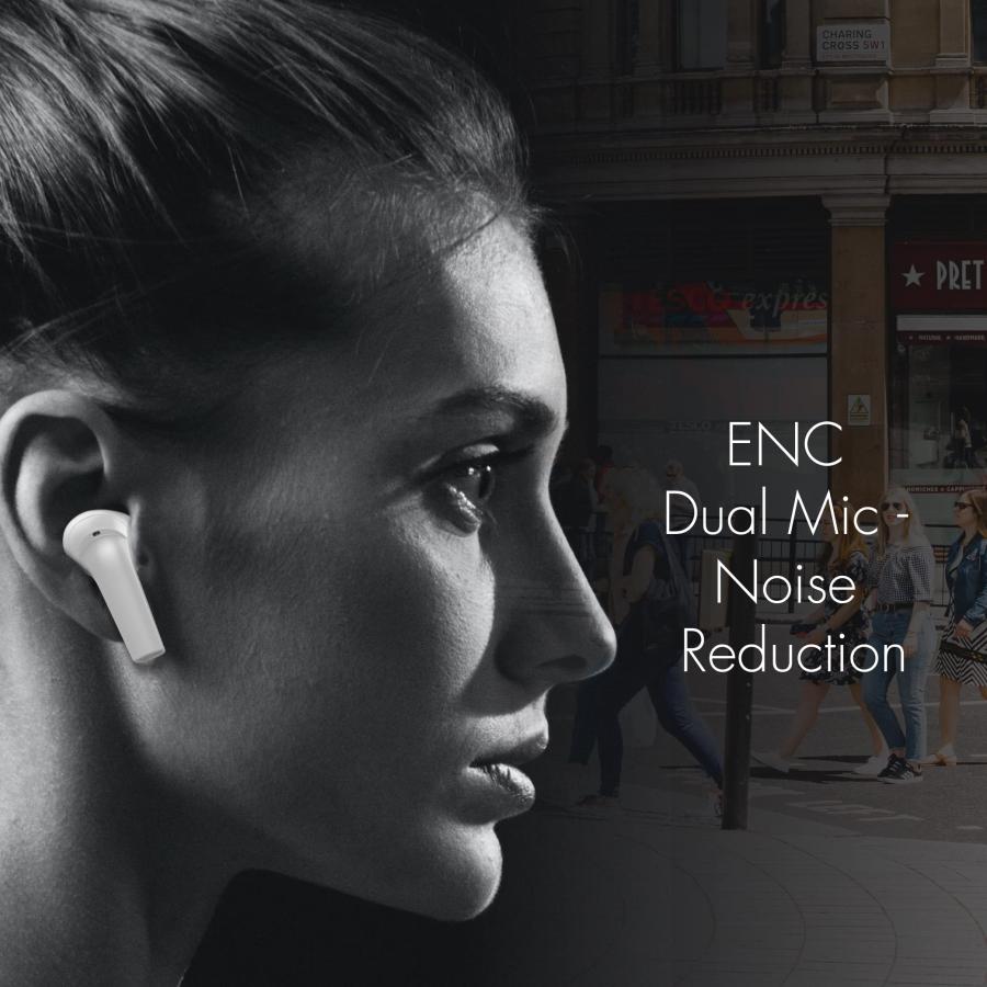 日本店舗 NUU Buds A | Active Noise Cancelling Earbuds | Bluetooth 5.2 in Ear Headset | ENC Voice Call Noise Reduction | 8 Hours Playtime | Peral White