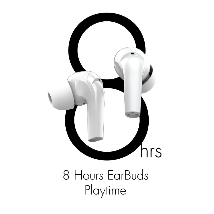 日本店舗 NUU Buds A | Active Noise Cancelling Earbuds | Bluetooth 5.2 in Ear Headset | ENC Voice Call Noise Reduction | 8 Hours Playtime | Peral White