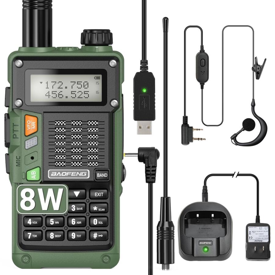 Baofeng Radio Ham Radio Handheld UVS9 Pro 8W High Power Portable Long
