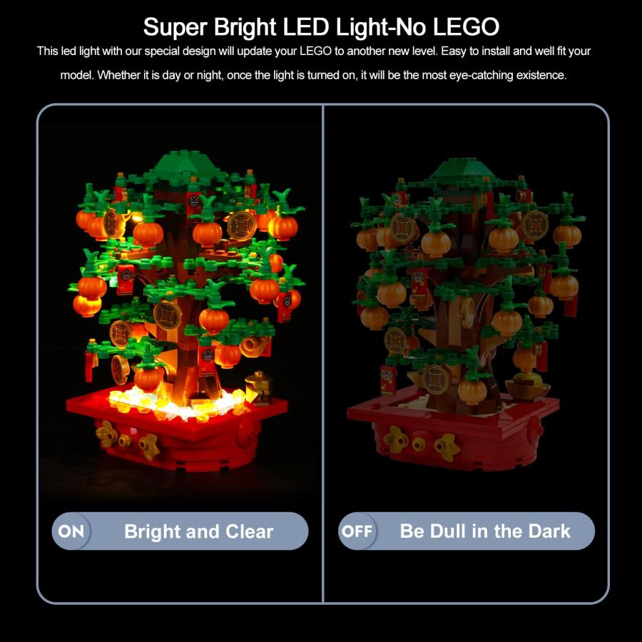 日本最大級通販ショップ BrickBling LEDライトキット レゴマネーツリー 40648用 クリエイティブ照明 レゴ40648に対応 (モデルは含まれません)。