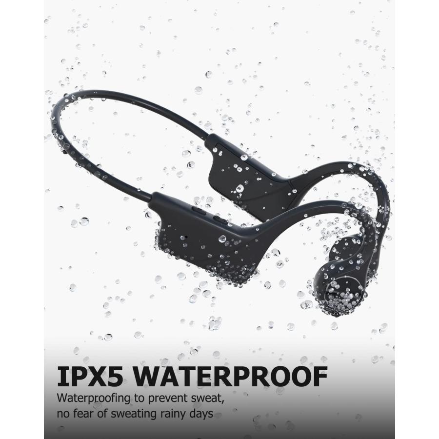 受注生産品 MONODEAL Bone Conduction Headphones Bluetooth Open Ear Headphones Wireless IPX5 Waterproof Headset with Microphone Sport Headphones Long Battery Life