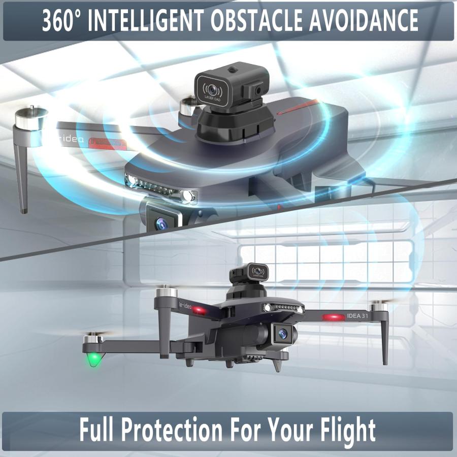 お買上特典 IDEA 31P Brushless Motor Drone with 2 Camera for Adults 2K photo 360° Obstacle Avoidance Drone video 4K Camera Optical Flow Positioning 5G WiFi Video