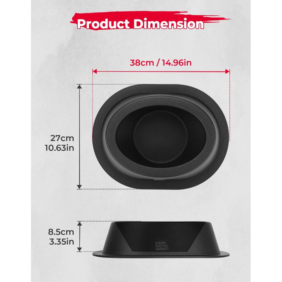 正規輸入元 KEMIMOTO Pairs of 6x9 Speaker Pods， Universal Angled Boxes Enclosures Compatible with UTV， RV， Car， Boat， Trunk， Trailer (Black， 2pcs)