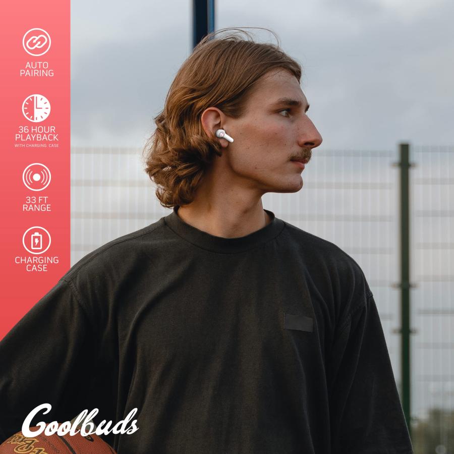 超特価美品 COOLBUDS Baseball Wireless Bluetooth Earbuds | Rechargeable Bluetooth Headphones w/Call Control ＆ Voice Assistant | True Wireless Earbuds， Noise Isol