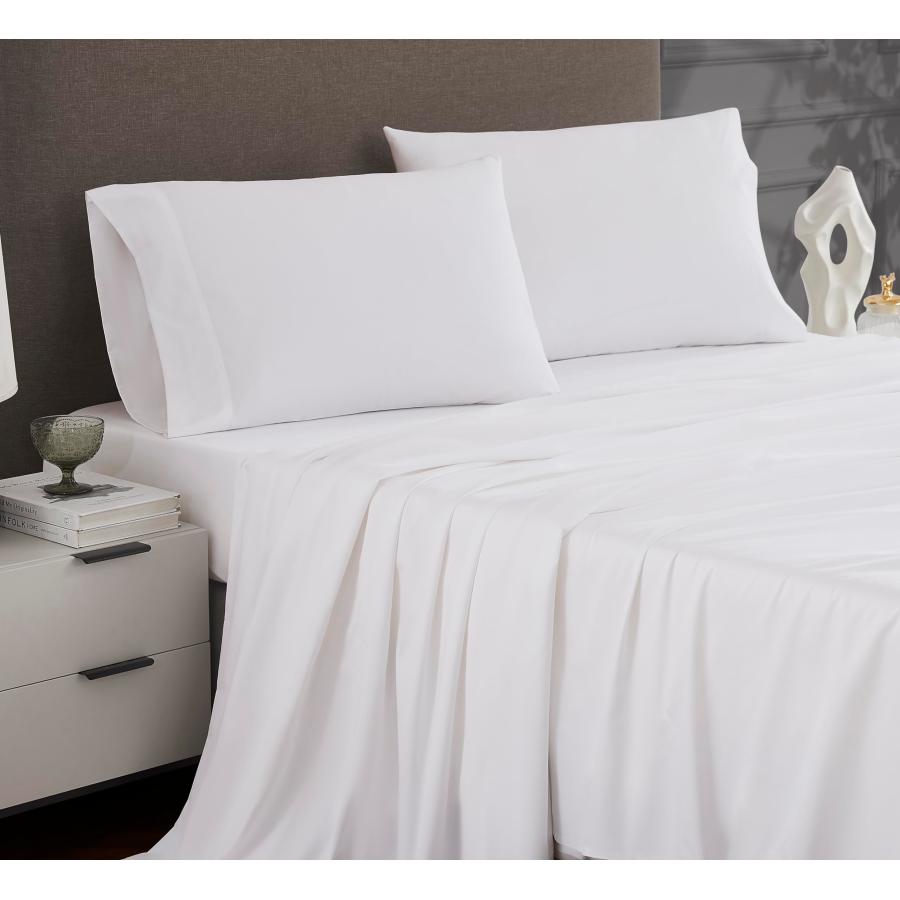 『Vampire Linen Closet 1200 Thread Count Hotel Luxury 4-Piece Sheet Set， Queen， White