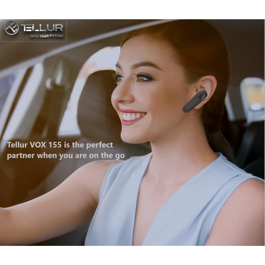 特価正規品 TELLUR VOX 155 Bluetooth Headset， Handsfree Earpiece USB-C， Multipoint Two Simultaneous Devices， HD Voice Two Microphones for Noise Suppression， 360°