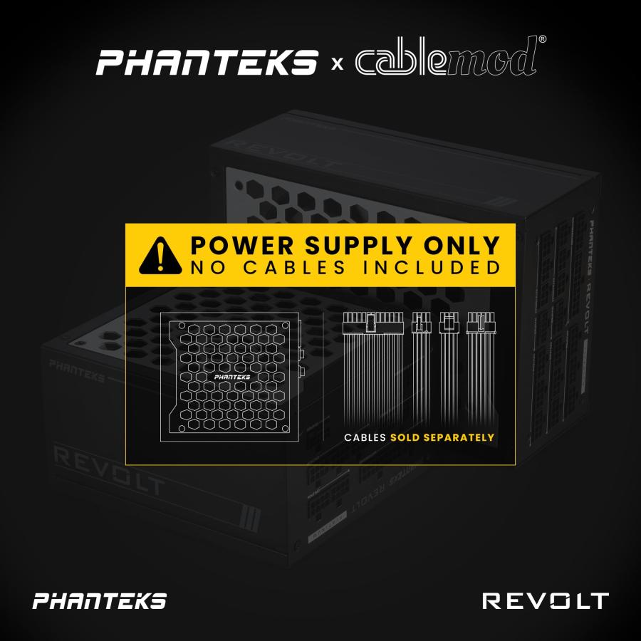 人気商品Time Phanteks (PH-P1000PR_BK01C) Revolt 1000W 80PLUS プラチナ ATX 3.0 PCIe 5.0 フルモジュラー 電源ユニットのみ ブラック