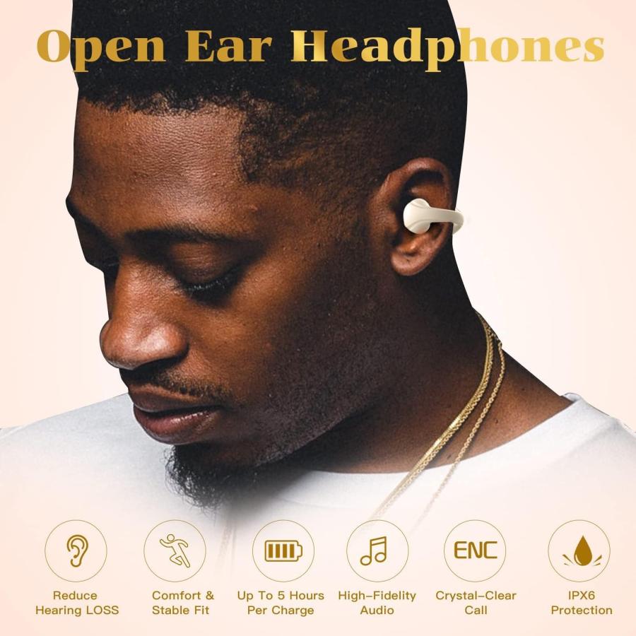 買い方 Wireless Open Ear Ear Clip On Bone Conduction Headphones Headset Bluetooth Earclip Open Ear Air Bone Conduction Earbuds Earphones Head Phones Outer Bo
