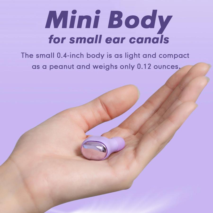 HOT; Mini Single Earbud 18 Hrs Playtime， Wireless Purple Invisible Tiny Earbuds， Wireless Bluetooth Phone Earpiece with Mic for Cell Phones， Handsfree Blue