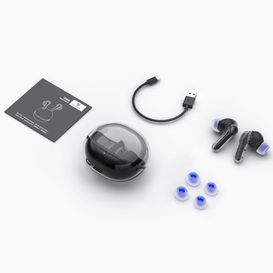 買付品 SoundPEATS Clear Wireless Earbuds Bluetooth 5.3 Earphone in Ear Buds， 12mm Drivers Dual Mic with ENC， Clear Calls， Game Mode， 40Hrs Playtime， IPX4， Tr