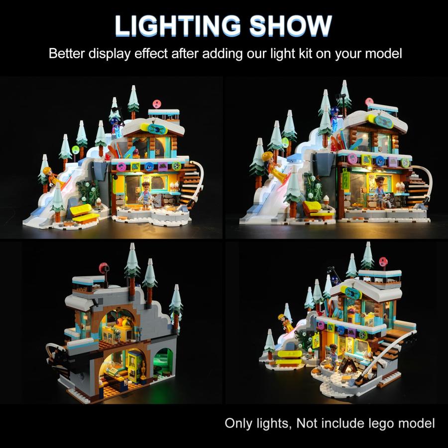 おトク DALDED LED Lighting Kit for Lego Friends Holiday Ski Slope and Cafe 41756， LED Light Compatible with Lego 41756 Building Block Models (Not Include Leg