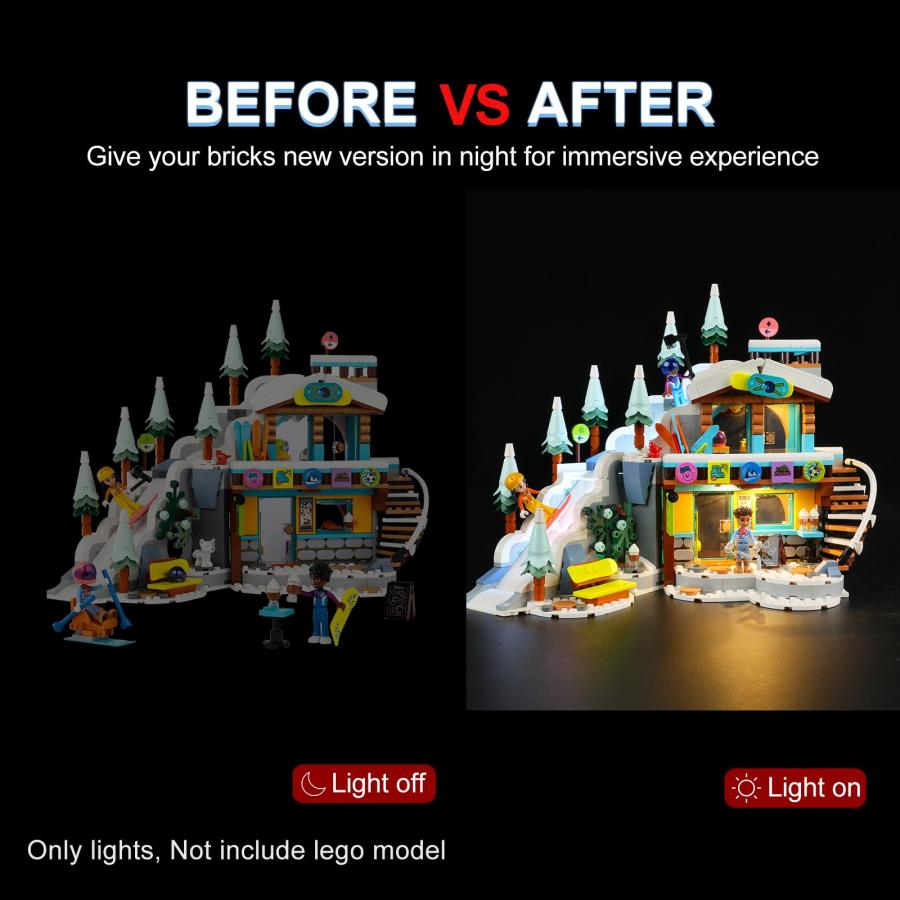 おトク DALDED LED Lighting Kit for Lego Friends Holiday Ski Slope and Cafe 41756， LED Light Compatible with Lego 41756 Building Block Models (Not Include Leg