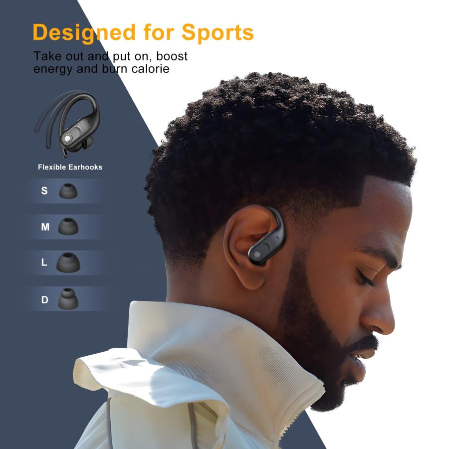 売上特価 Wireless Earbuds Bluetooth Headphones 130Hrs Playtime with 2500mAh Wireless Charging Case LED Diaplay Hi-Fi Waterproof Over Ear Earphones for Sports R