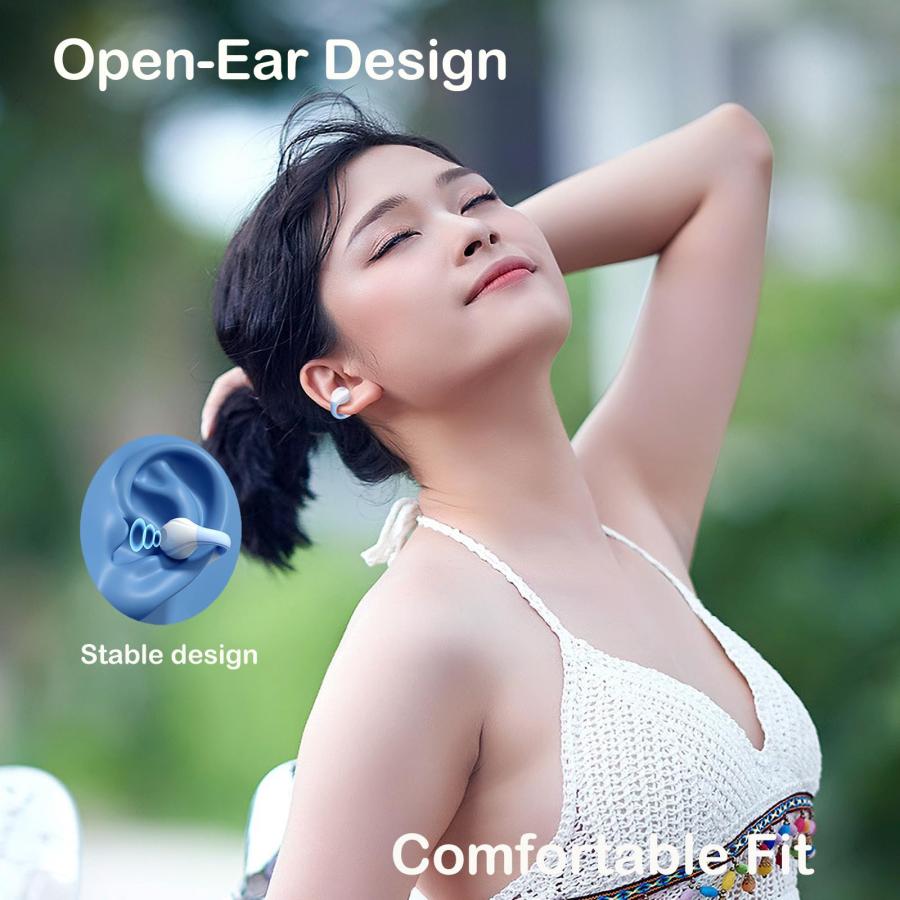 ★絶版品★ Xmenha Bluetooth Earclip Open Ear Earbuds Bluetooth Bone Conduction Headphones Ear Buds Headset Earphones Wireless Sports Clip On Bone Conduction Earb