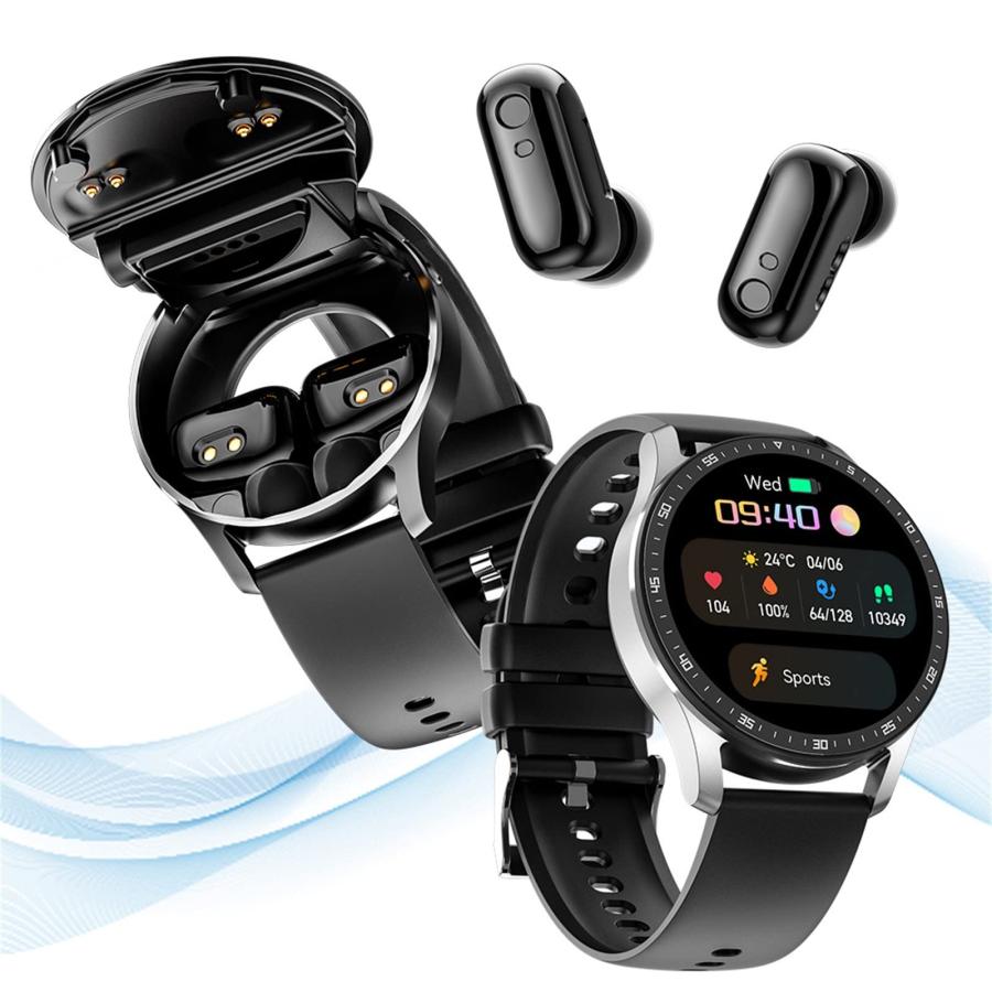 Sports Smartwatch with Wireless Earphones 2 in 1 Alloy 1.32inch IPS