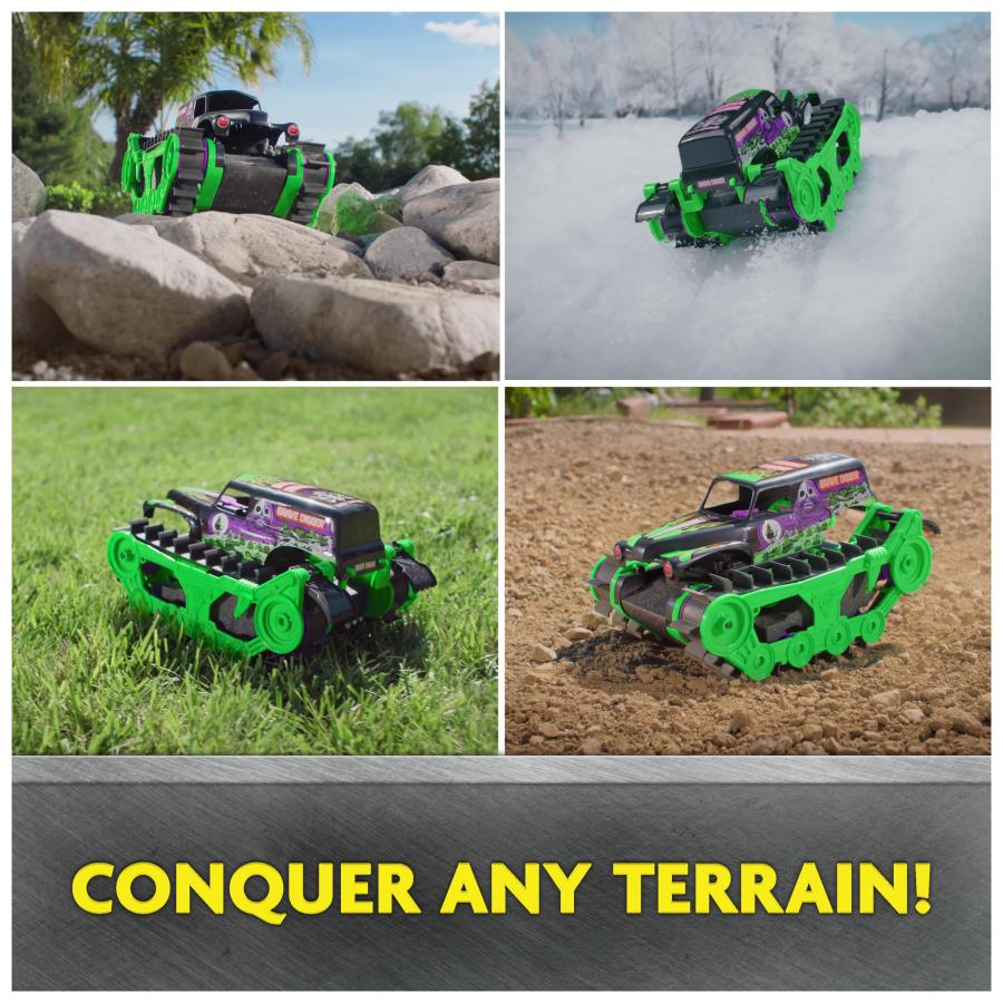 【35％OFF】 Monster Jam， Official Grave Digger Trax All-Terrain Remote Control Outdoor Vehicle， 1:15 Scale， Kids Toys for Boys and Girls Ages 4 and up