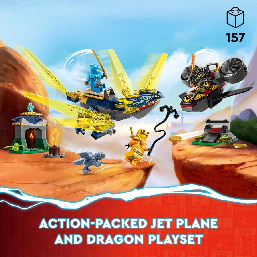 LEGO NINJAGO NYA and Arin’s Baby Dragon Battle 71798 Ninja Building Toy, Features a Jet, 2 Dragons, 3 Minifigures and Baby Riyu, Gift Idea for Toddle｜zen-import｜02