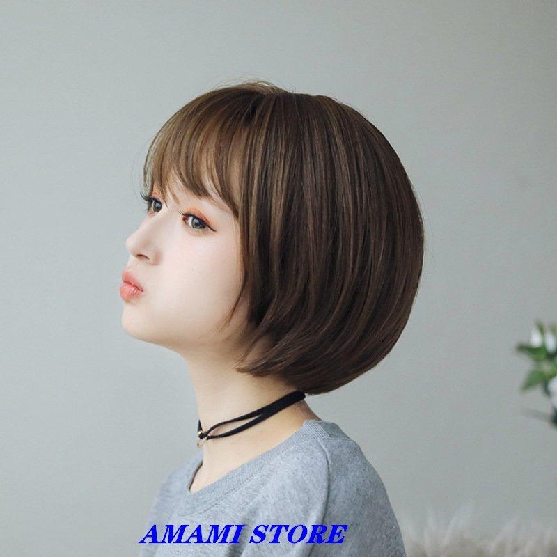 フルウィッグ かつら 女性用 原宿系 ぱっつん前髪 ショートボブ 夏用 日常 人気 自然