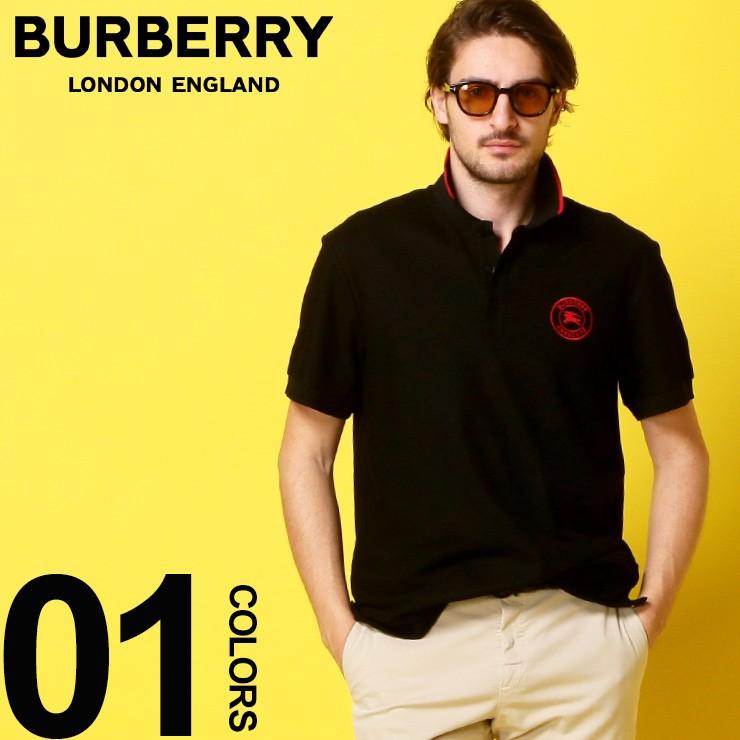 バーバリー BURBERRY ポロシャツ 半袖 鹿の子 ロゴ 刺繍 ライン メンズ BB8005935｜zen
