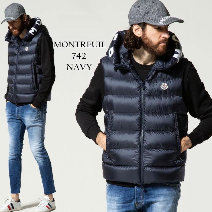 モンクレール メンズ Moncler フード ロゴ ダウンベスト Montreuil モントルイユ 紺 ブランド アウター ベスト ダウン Mcmontreuil1 77 ゼンオンライン 通販 Yahoo ショッピング