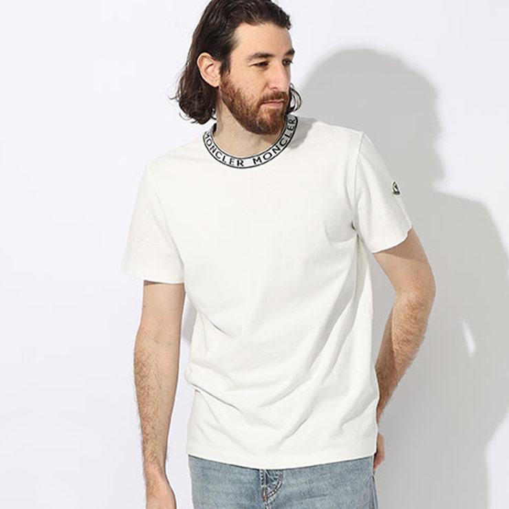 【新品未使用】MONCLER ロゴ刺繍 コットン Tシャツ MONCLER (モンクレール) 刺繍ロゴ クルーネック 半袖 Tシャツ