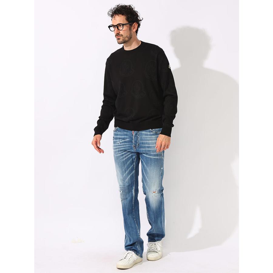 MONCLER モンクレール ロゴ 総柄 クルーネック ニット セーター