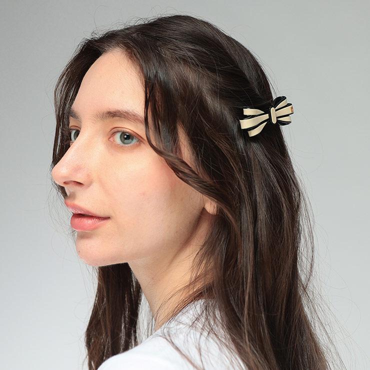 アレクサンドルドゥパリ　エレガント 大人おリボンバレッタ ヘアクリップ ALEXANDRE DE PARIS（アレクサンドル ドゥ パリ） アレクサンドル ドゥ