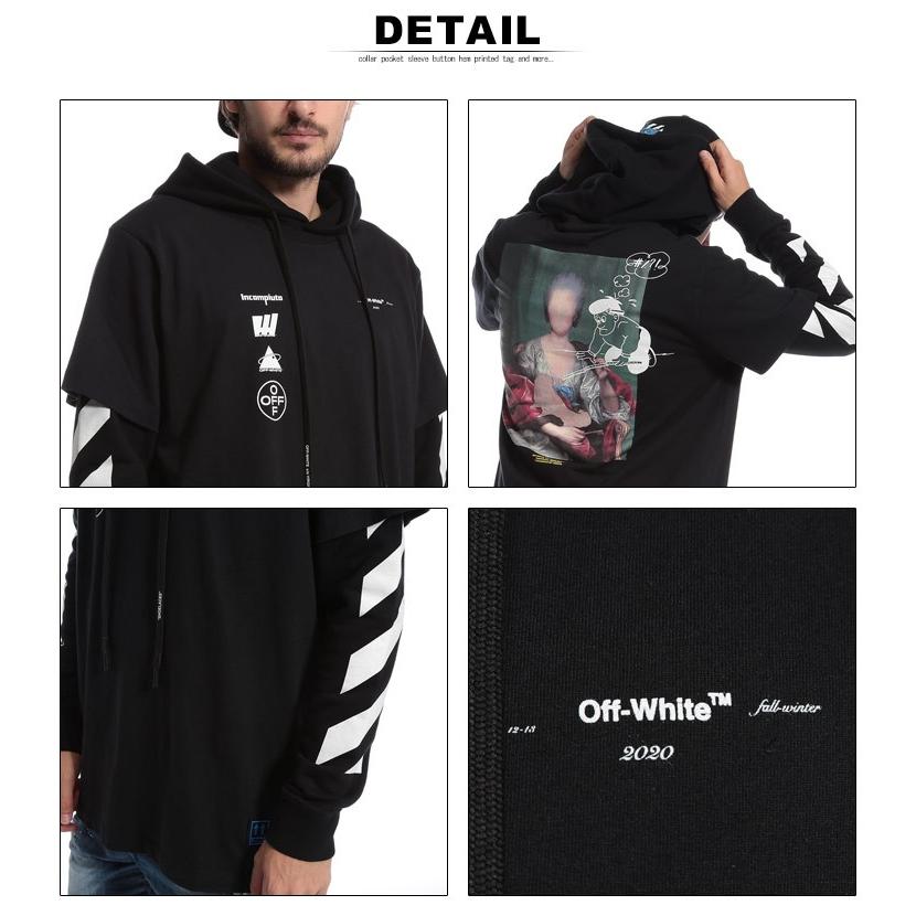 オフホワイト Off White パーカー スウェット フェイクレイヤード バックプリント プルオーバー Diag Mariana ブランド メンズ トップス Owab33e ゼンオンライン 通販 Yahoo ショッピング