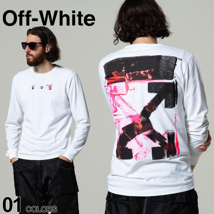 21人気の Tシャツ 長袖 クルーネック プリント オフホワイト Off White メンズ オフホワイト Off White Acrylic Owab01f21jer005 ロンt トップス メンズ ブランド Arrow Tシャツ カットソー Tecnoas Cl