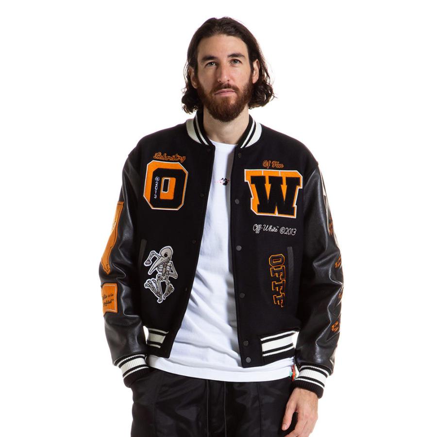 off white OFF-WHITE オフホワイト レザー ウール メルトン off white OFF-WHITE オフホワイト レザー ウール メルトン