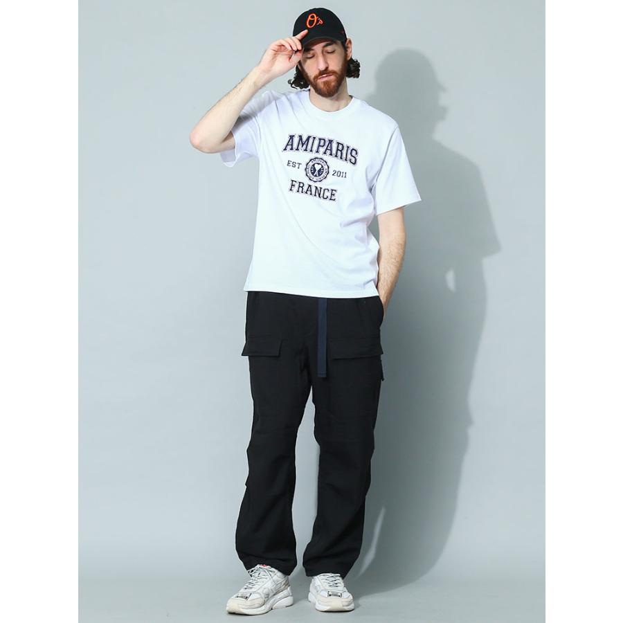 アミパリス Tシャツ AMI PARIS メンズ 半袖 ロゴ 刺繍 ブランド