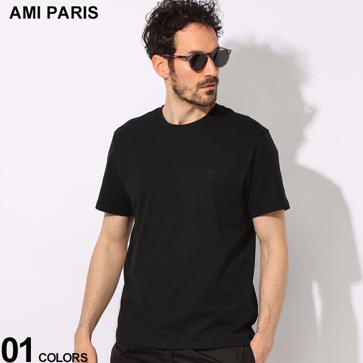 AMI PARIS (アミパリス) オーガニックコットン ロゴ刺繍 半袖 Tシャツ 