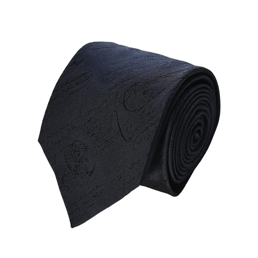 BERLUTI シルクネクタイ Berluti（ベルルッティ） シルク スクリットタイ ロゴ ネクタイ SCRIT