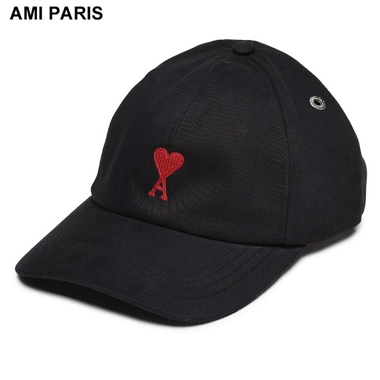 【金曜まで限定お値下げ】AMI Paris アミパリ ハート刺繍 黒キャップ AMI Alexandre Mattiussi アミパリス AMI PARIS ワンポイント刺繍