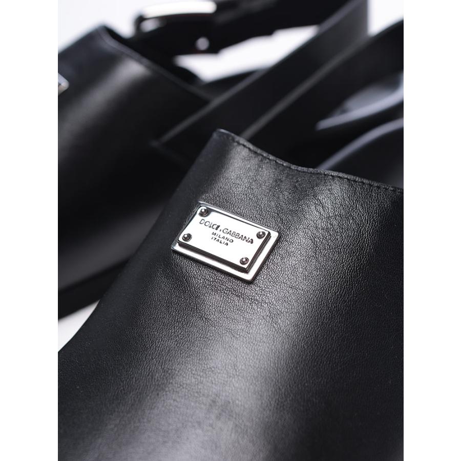 ドルチェアンドガッバーナ サンダル シューズ 靴 メンズ DOLCE&GABBANA レザー ロゴプレート カーフスキン サボサンダル DGA80402AQ765の画像