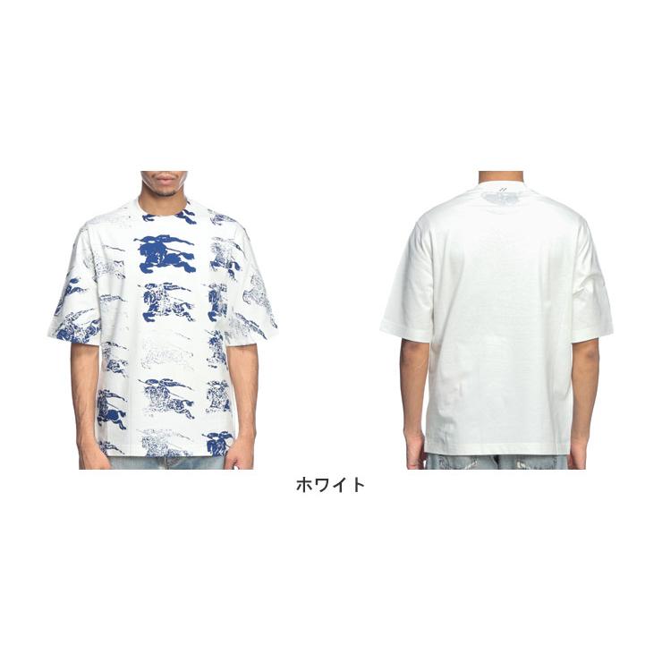 バーバリー Tシャツ メンズ BURBERRY 総柄 エクストリアン ナイト クルーネック 半袖 コットン Tシャツ カットソー BBB8081369の画像