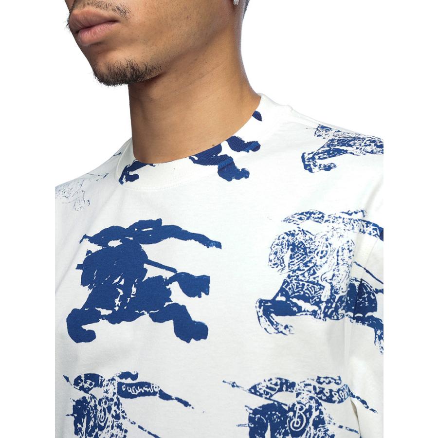 バーバリー Tシャツ メンズ BURBERRY 総柄 エクストリアン ナイト クルーネック 半袖 コットン Tシャツ カットソー BBB8081369の画像