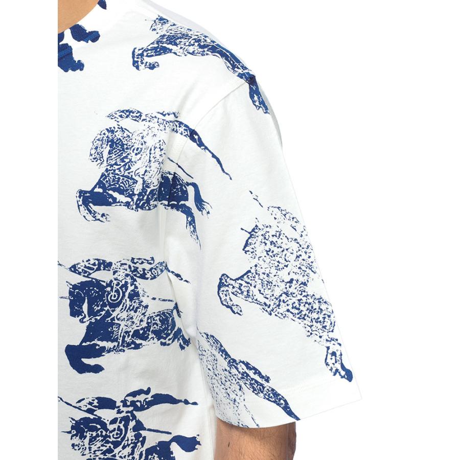 バーバリー Tシャツ メンズ BURBERRY 総柄 エクストリアン ナイト クルーネック 半袖 コットン Tシャツ カットソー BBB8081369の画像