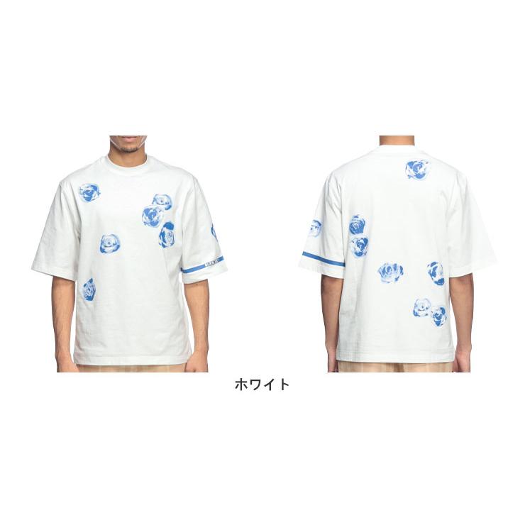 バーバリー Tシャツ メンズ BURBERRY 総柄 薔薇プリント クルーネック 半袖 コットン Tシャツ カットソー BBB8081394の画像