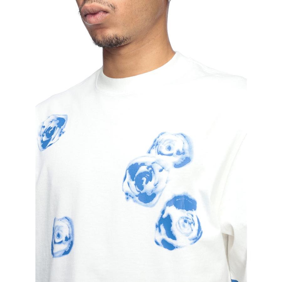 バーバリー Tシャツ メンズ BURBERRY 総柄 薔薇プリント クルーネック 半袖 コットン Tシャツ カットソー BBB8081394の画像