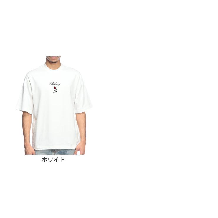 BURBERRY（バーバリー） Tシャツ メンズ フロント ロゴ 刺繍 薔薇