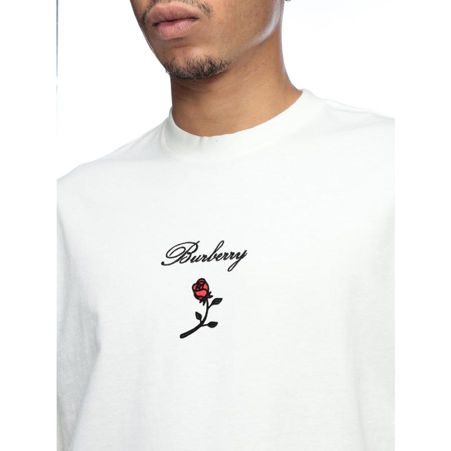 BURBERRY（バーバリー） Tシャツ メンズ フロント ロゴ 刺繍 薔薇