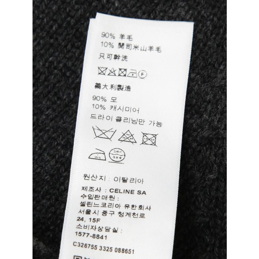 セリーヌ メンズ ニット CELINE ロゴ カシミヤ混 ワンポイント クルーネック セーター CEL2AC85048T ブランド トップス グレーの画像