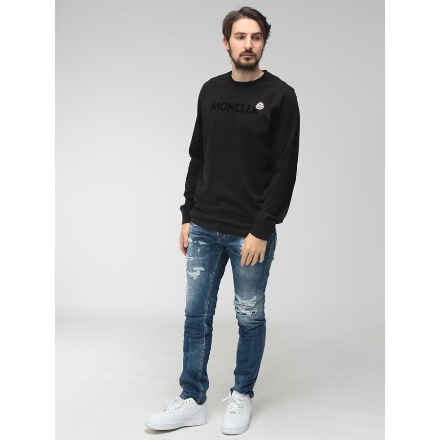MONCLER（モンクレール） メンズ Tシャツ 長袖 ロゴ＆ワッペン クルー