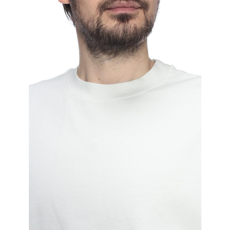 アクネストゥディオズ メンズ Tシャツ 半袖 Acne Studios ロゴ ラバーパッチ クルーネック 無地 カットソー ACCL0218 ブランド トップス ホワイト ダークグレーの画像