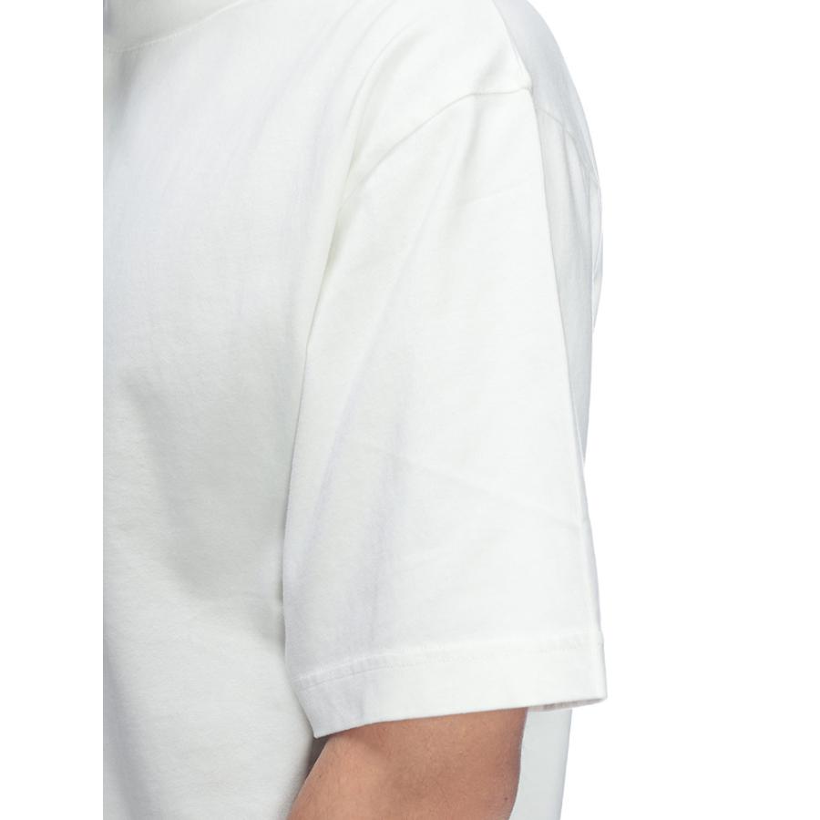 アクネストゥディオズ メンズ Tシャツ 半袖 Acne Studios ロゴ ラバーパッチ クルーネック 無地 カットソー ACCL0218 ブランド トップス ホワイト ダークグレーの画像