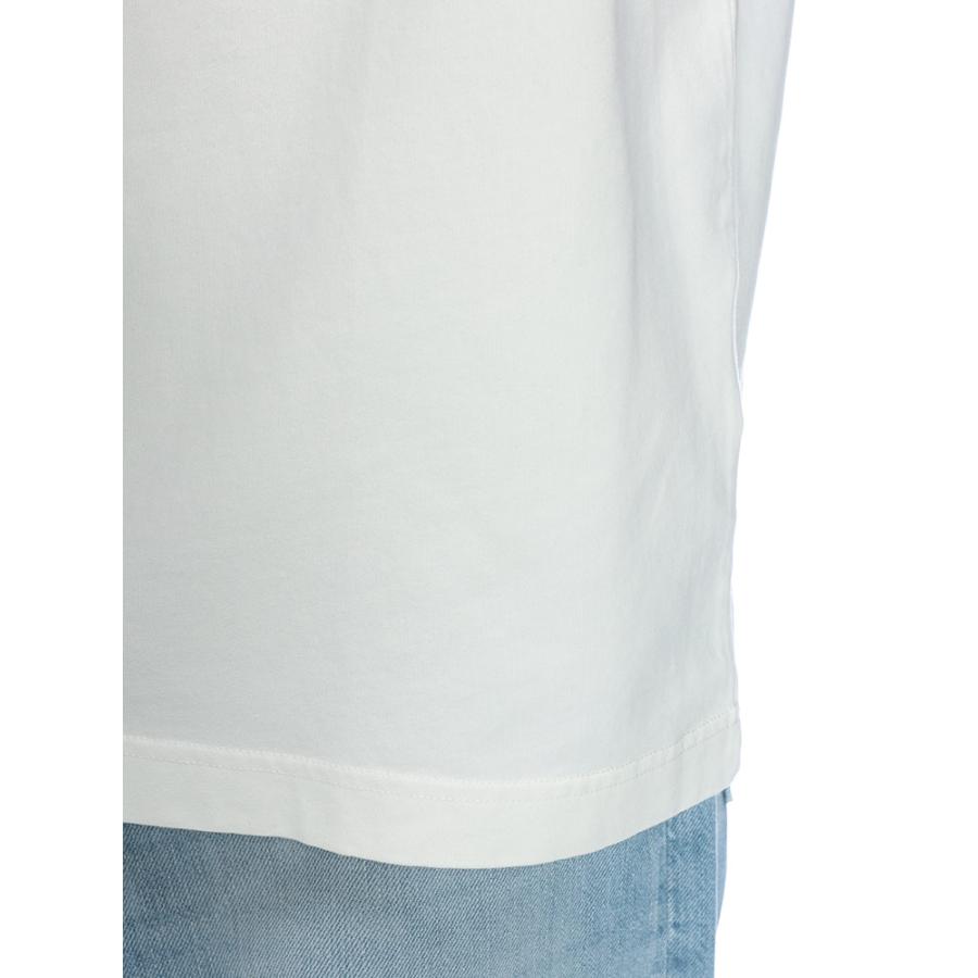 アクネストゥディオズ メンズ Tシャツ 半袖 Acne Studios ロゴ ラバーパッチ クルーネック 無地 カットソー ACCL0218 ブランド トップス ホワイト ダークグレーの画像
